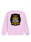 Oversized Sweatshirt | Relaxed Fit Unisex | 90% Cotton 10% Polyester 400 GSM | Pre-Shrunk Drop Shoulder | Unisex | Personalized | Typography | Sarcasm | Intelligence | Everyday | Confident | Not Arrogant, Just Intelligent - back - Light Baby Pink - mockup 2