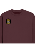 Oversized Sweatshirt | Relaxed Fit Unisex | 90% Cotton 10% Polyester 400 GSM | Pre-Shrunk Drop Shoulder | Unisex | Personalized | Typography | Sarcasm | Intelligence | Everyday | Confident | Not Arrogant, Just Intelligent - right pocket - Maroon - mockup 4