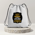 Drawstring Bag | 280 GSM | Durable Cotton | Secure Closure | Unisex | Personalized | Typography | Sarcasm | Intelligence | Everyday | Confident | Not Arrogant, Just Intelligent - back - mockup 2