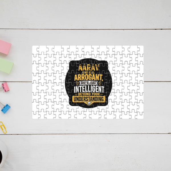 Jigsaw Puzzle | 120 Pieces A4 Size | Recycled Paper Semi-Glossy Finish | Fade-Proof Engaging Entertainment | Unisex | Personalized | Typography | Sarcasm | Intelligence | Everyday | Confident | Not Arrogant, Just Intelligent