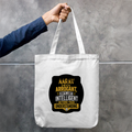 Tote Bag Zipper | Unisex | 100% Cotton Canvas | Zipper Closure, Long Handles | Everyday Use | Personalized | Typography | Sarcasm | Intelligence | Everyday | Confident | Not Arrogant, Just Intelligent - front - mockup 1