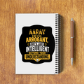A5 Notepad | 120 Pages, Ruled/Unruled | 70 GSM Natural Shade Paper, 300 GSM Cover | Wire Bound | Everyday Use | Personalized | Typography | Sarcasm | Intelligence | Everyday | Confident | Not Arrogant, Just Intelligent - back - White - mockup 2