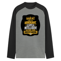 Male Raglan T-Shirt | Men's Regular Fit | 180 GSM Bio-Washed Fabric | Double Stitched, Ribbed Neck | Personalized | Typography | Sarcasm | Intelligence | Everyday | Confident | Not Arrogant, Just Intelligent