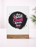 Acrylic Photo Frame with Stand | 5x7 Inch | Acrylic & Wood | UV Printed Tabletop Display | Universal | Personalized | Typography | Friendship | Social Interaction | Friendship Day | Humorous | Gossip Queens - front_1 - mockup 2