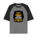 Unisex Oversized Raglan T-Shirt | Relaxed Fit | 180 GSM Bio-Washed Cotton | Two-Tone Design | Soft Comfort | Personalized | Typography | Sarcasm | Intelligence | Everyday | Confident | Not Arrogant, Just Intelligent - front - mockup 1