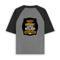 Unisex Oversized Raglan T-Shirt | Relaxed Fit | 180 GSM Bio-Washed Cotton | Two-Tone Design | Soft Comfort | Personalized | Typography | Sarcasm | Intelligence | Everyday | Confident | Not Arrogant, Just Intelligent - back - mockup 2