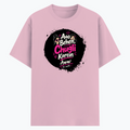 Cotton Stretch T-Shirt | Unisex Fit | 95% Cotton 5% Spandex | Breathable Flexible Durable | Adults | Personalized | Typography | Friendship | Social Interaction | Friendship Day | Humorous | Gossip Queens - front - Light Baby Pink - mockup 1