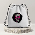 Drawstring Bag | 280 GSM | Durable Cotton | Secure Closure | Unisex | Personalized | Typography | Friendship | Social Interaction | Friendship Day | Humorous | Gossip Queens - back - mockup 2