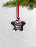 Christmas Ornaments | 3x3 Inch Home Decor | Acrylic | Waterproof, Fade-Proof, Ready to Hang | Unisex | Personalized | Typography | Friendship | Social Interaction | Friendship Day | Humorous | Gossip Queens - front_Star - Star - mockup 2