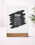 Acrylic Photo Frame with Stand | 5x7 Inch | Acrylic & Wood | UV Printed Tabletop Display | Universal | Personalized | Typography | Thinking | Creativity | Everyday | Clever | Thinks Outside The Box - front_1 - mockup 2
