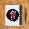 A5 Notepad | 120 Pages, Ruled/Unruled | 70 GSM Natural Shade Paper, 300 GSM Cover | Wire Bound | Everyday Use | Personalized | Typography | Friendship | Social Interaction | Friendship Day | Humorous | Gossip Queens - back - White - mockup 2