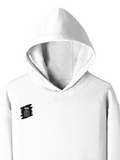 Pullover Hoodie | Unisex Regular Fit | Cotton Blend Tri-Layer | All-Season Comfort, Ribbed Cuffs | Adults | Personalized | Typography | Thinking | Creativity | Everyday | Clever | Thinks Outside The Box - right pocket - White - mockup 4