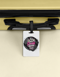 Luggage Tag | Travel Accessory | Acrylic | Durable, Double-Sided, Secure Strap | Unisex | Personalized | Typography | Friendship | Social Interaction | Friendship Day | Humorous | Gossip Queens