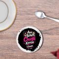 Coasters | 3mm MDF Board | Super Glossy Finish, Durable | Unisex | Personalized | Typography | Friendship | Social Interaction | Friendship Day | Humorous | Gossip Queens - front - White - mockup 1