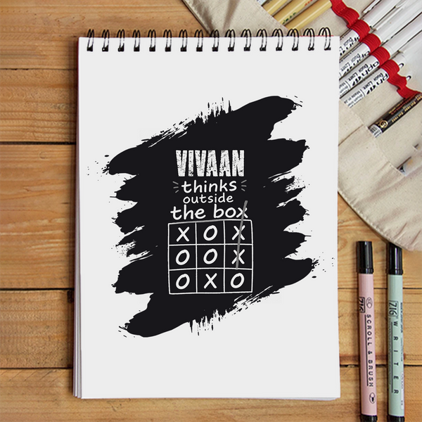 Sketchbook | A5 Size | 140 GSM Paper | Spiral Bound | Unisex | Personalized | Typography | Thinking | Creativity | Everyday | Clever | Thinks Outside The Box