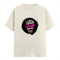Male Classic Crew T-Shirt | Men's Regular Fit | 180 GSM Bio-Washed Cotton | Pre-Shrunk, Double-Stitched | Personalized | Typography | Friendship | Social Interaction | Friendship Day | Humorous | Gossip Queens - front - Off White - mockup 1