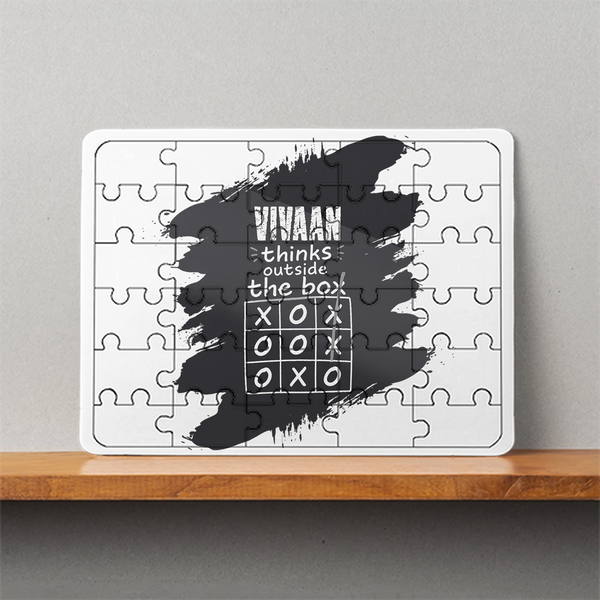 MDF Wooden Puzzle | 6x8 Inch 30 Pieces | Glossy Finish | Durable, Waterproof | Kids & Adults | Personalized | Typography | Thinking | Creativity | Everyday | Clever | Thinks Outside The Box