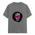Female Classic Crew T-Shirt | Regular Fit | 180 GSM Bio-Washed Cotton Blend | Pre-Shrunk, Double-Stitched | Women | Personalized | Typography | Friendship | Social Interaction | Friendship Day | Humorous | Gossip Queens - front - Charcoal Melange - mockup 1