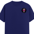 Female Classic Crew T-Shirt | Regular Fit | 180 GSM Bio-Washed Cotton Blend | Pre-Shrunk, Double-Stitched | Women | Personalized | Typography | Friendship | Social Interaction | Friendship Day | Humorous | Gossip Queens - left pocket - Royal Blue - mockup 3