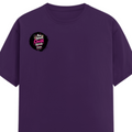 Female Classic Crew T-Shirt | Regular Fit | 180 GSM Bio-Washed Cotton Blend | Pre-Shrunk, Double-Stitched | Women | Personalized | Typography | Friendship | Social Interaction | Friendship Day | Humorous | Gossip Queens - right pocket - Purple - mockup 4