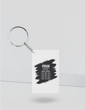 Keychain | Rectangle Square Slim | Durable Acrylic | Fade-Proof Glossy Finish | Unisex | Personalized | Typography | Thinking | Creativity | Everyday | Clever | Thinks Outside The Box - front_Rectangle - Rectangle - White - mockup 3
