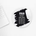 Mouse Pad | Standard Desk Size | Durable Fabric & Rubber | Skid-Proof Base, Smooth Surface, Fade-Proof | Unisex | Personalized | Typography | Thinking | Creativity | Everyday | Clever | Thinks Outside The Box - front_2 - Circle - White - mockup 2