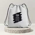 Drawstring Bag | 280 GSM | Durable Cotton | Secure Closure | Unisex | Personalized | Typography | Thinking | Creativity | Everyday | Clever | Thinks Outside The Box - back - mockup 2