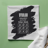 Cloth Napkin | Standard Dining Size | 100% Polyester | Soft, Durable, Hemmed | Unisex | Personalized | Typography | Thinking | Creativity | Everyday | Clever | Thinks Outside The Box
