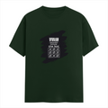 Male Classic Crew T-Shirt | Men's Regular Fit | 180 GSM Bio-Washed Cotton | Pre-Shrunk, Double-Stitched | Personalized | Typography | Thinking | Creativity | Everyday | Clever | Thinks Outside The Box - front - Bottle Green - mockup 1