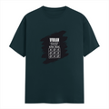 Male Classic Crew T-Shirt | Men's Regular Fit | 180 GSM Bio-Washed Cotton | Pre-Shrunk, Double-Stitched | Personalized | Typography | Thinking | Creativity | Everyday | Clever | Thinks Outside The Box - front - Petrol Blue - mockup 1