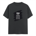 Male Classic Crew T-Shirt | Men's Regular Fit | 180 GSM Bio-Washed Cotton | Pre-Shrunk, Double-Stitched | Personalized | Typography | Thinking | Creativity | Everyday | Clever | Thinks Outside The Box - front - Steel Grey - mockup 1