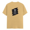 Male Classic Crew T-Shirt | Men's Regular Fit | 180 GSM Bio-Washed Cotton | Pre-Shrunk, Double-Stitched | Personalized | Typography | Thinking | Creativity | Everyday | Clever | Thinks Outside The Box - back - Beige - mockup 2