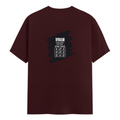 Male Classic Crew T-Shirt | Men's Regular Fit | 180 GSM Bio-Washed Cotton | Pre-Shrunk, Double-Stitched | Personalized | Typography | Thinking | Creativity | Everyday | Clever | Thinks Outside The Box - back - Maroon - mockup 2