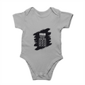 Baby Romper | 0-12 Months | 180 GSM Bio-Washed Cotton | Double-Stitched, Pre-Shrunk | Unisex | Personalized | Typography | Thinking | Creativity | Everyday | Clever | Thinks Outside The Box - front - Grey Melange - mockup 1