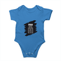 Baby Romper | 0-12 Months | 180 GSM Bio-Washed Cotton | Double-Stitched, Pre-Shrunk | Unisex | Personalized | Typography | Thinking | Creativity | Everyday | Clever | Thinks Outside The Box - front - Orchid Blue - mockup 1