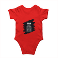 Baby Romper | 0-12 Months | 180 GSM Bio-Washed Cotton | Double-Stitched, Pre-Shrunk | Unisex | Personalized | Typography | Thinking | Creativity | Everyday | Clever | Thinks Outside The Box - back - Red - mockup 2