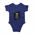 Baby Romper | 0-12 Months | 180 GSM Bio-Washed Cotton | Double-Stitched, Pre-Shrunk | Unisex | Personalized | Typography | Thinking | Creativity | Everyday | Clever | Thinks Outside The Box - back - Royal Blue - mockup 2
