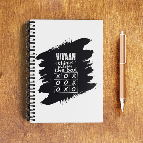 A5 Notepad | 120 Pages, Ruled/Unruled | 70 GSM Natural Shade Paper, 300 GSM Cover | Wire Bound | Everyday Use | Personalized | Typography | Thinking | Creativity | Everyday | Clever | Thinks Outside The Box - front - White - mockup 1