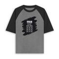 Unisex Oversized Raglan T-Shirt | Relaxed Fit | 180 GSM Bio-Washed Cotton | Two-Tone Design | Soft Comfort | Personalized | Typography | Thinking | Creativity | Everyday | Clever | Thinks Outside The Box - front - mockup 1