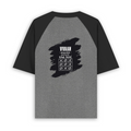 Unisex Oversized Raglan T-Shirt | Relaxed Fit | 180 GSM Bio-Washed Cotton | Two-Tone Design | Soft Comfort | Personalized | Typography | Thinking | Creativity | Everyday | Clever | Thinks Outside The Box - back - mockup 2
