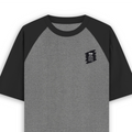 Unisex Oversized Raglan T-Shirt | Relaxed Fit | 180 GSM Bio-Washed Cotton | Two-Tone Design | Soft Comfort | Personalized | Typography | Thinking | Creativity | Everyday | Clever | Thinks Outside The Box - left pocket - mockup 3