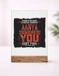 Acrylic Photo Frame with Stand | 5x7 Inch | Acrylic & Wood | UV Printed Tabletop Display | Universal | Personalized | Typography | Sarcasm | Humor | Everyday | Sarcastic | Ignored You Just Fine - front_1 - mockup 2