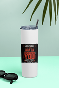 Tumbler Bottle | 20oz Capacity | Stainless Steel | Double-Wall Insulated, Splash-Proof Lid, Metal Straw | Everyday Use | Personalized | Typography | Sarcasm | Humor | Everyday | Sarcastic | Ignored You Just Fine - front - White - mockup 1