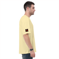 Oversized Standard T-Shirt | Unisex Relaxed Fit | 100% Super Combed Cotton | Soft, Breathable, Durable | Adult | Personalized | Typography | Sarcasm | Humor | Everyday | Sarcastic | Ignored You Just Fine - left sleeve - Beige - mockup 5