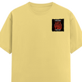 Male Classic Crew T-Shirt | Men's Regular Fit | 180 GSM Bio-Washed Cotton | Pre-Shrunk, Double-Stitched | Personalized | Typography | Sarcasm | Humor | Everyday | Sarcastic | Ignored You Just Fine - left pocket - Yellow - mockup 3