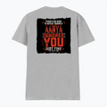 Men's V-Neck T-Shirt | Regular Fit | 180 GSM Bio-Washed Cotton | Durable Double-Stitched Seams | Everyday Wear | Personalized | Typography | Sarcasm | Humor | Everyday | Sarcastic | Ignored You Just Fine - back - Grey Melange - mockup 2