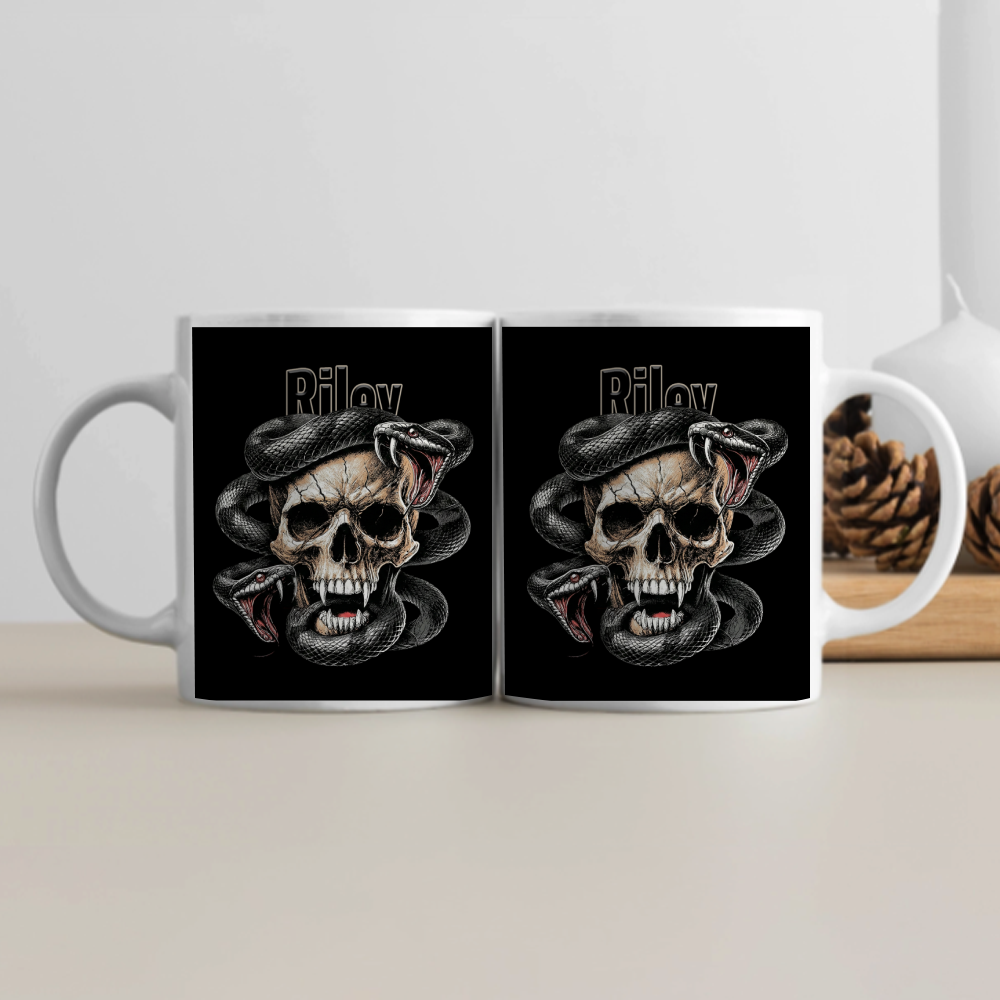 Personalized Dark Art White Coffee Mug Accessories with Custom Name