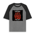 Unisex Oversized Raglan T-Shirt | Relaxed Fit | 180 GSM Bio-Washed Cotton | Two-Tone Design | Soft Comfort | Personalized | Typography | Sarcasm | Humor | Everyday | Sarcastic | Ignored You Just Fine - front - mockup 1