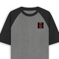 Unisex Oversized Raglan T-Shirt | Relaxed Fit | 180 GSM Bio-Washed Cotton | Two-Tone Design | Soft Comfort | Personalized | Typography | Sarcasm | Humor | Everyday | Sarcastic | Ignored You Just Fine - left pocket - mockup 3