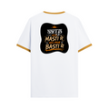Ringer T-Shirt | Unisex Fit | 100% Cotton | Bio-Washed, Pre-Shrunk, Rib Neck | Adults | Personalized | Typography | Self-reliance | Individualism | Everyday | Confident | Aag Lage Basti Mein - back - Mustard yellow off white - mockup 2